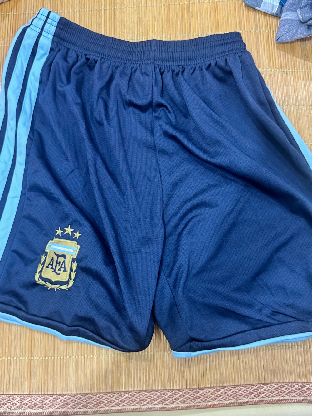 adidas Navy and Sky Blue Men’s Athletic Shorts with AFA Crest